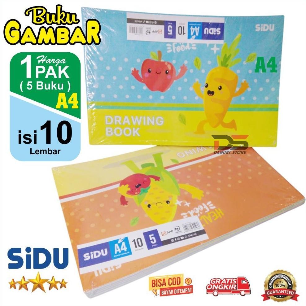 

BUKU GAMBAR SIDU A4 ISI 10 LEMBAR / BUKU HARGA UNTUK 1 PAK ( 5 BUKU ) DRAWING BOOK AST