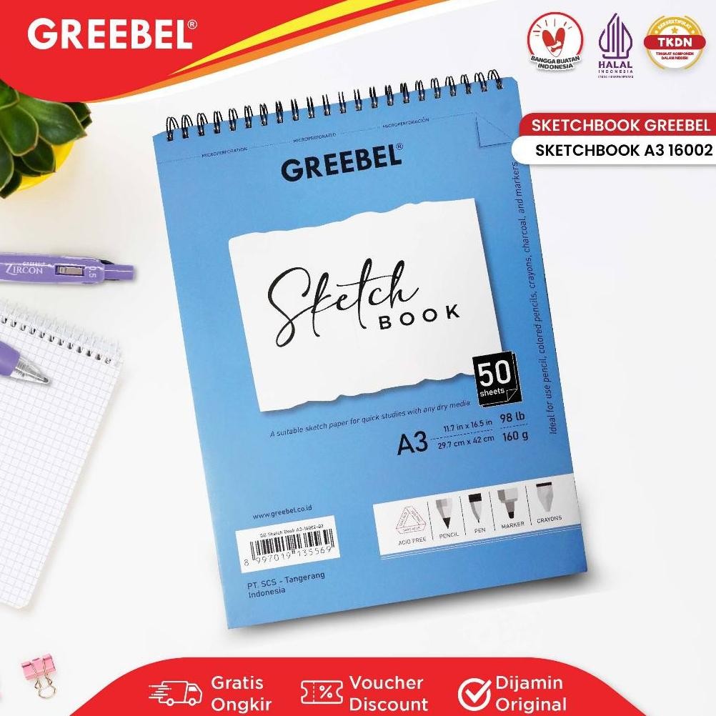 

GREEBEL Sketch Book A3 / Buku Gambar A3 / 16002 AST