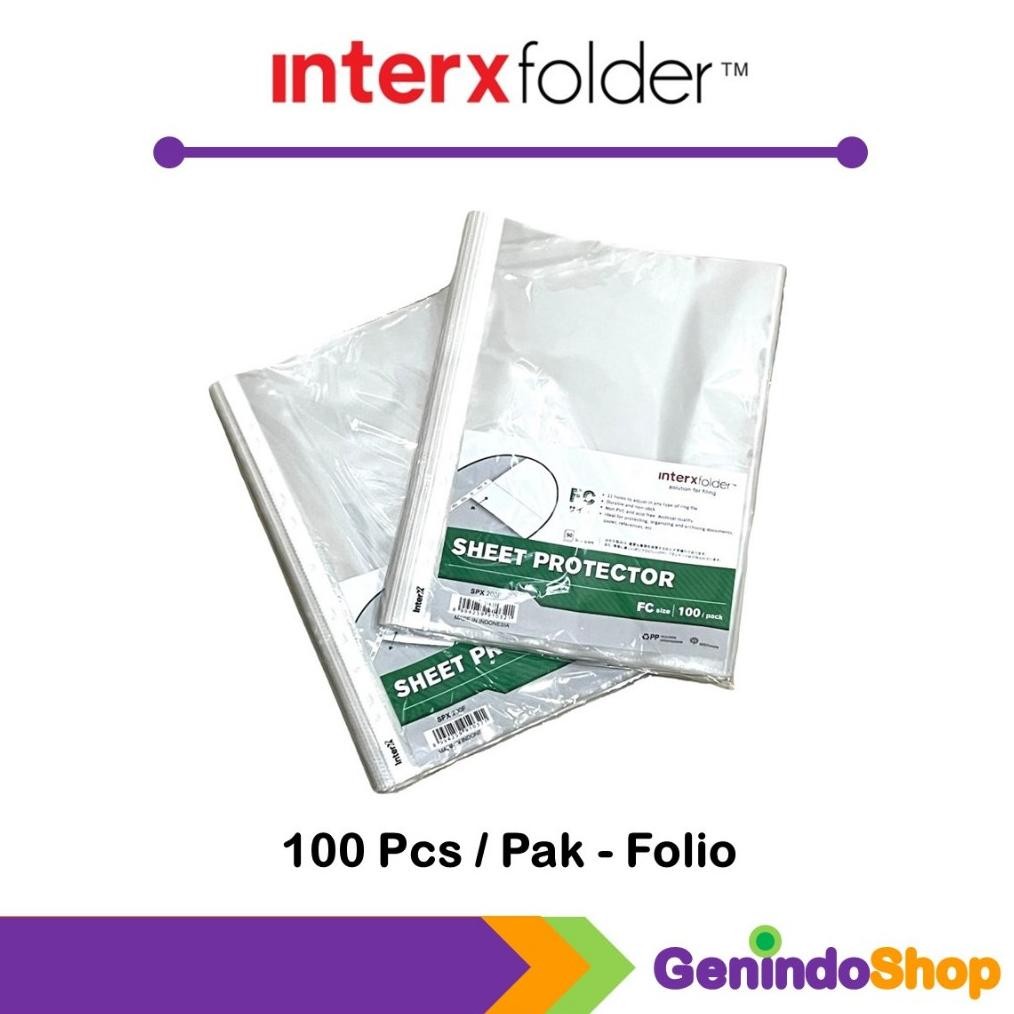

Sheet Protector F4 (Folio) 100 Pcs Per Pak / PP Pocket / Pelindung Kertas Interxfolder AST