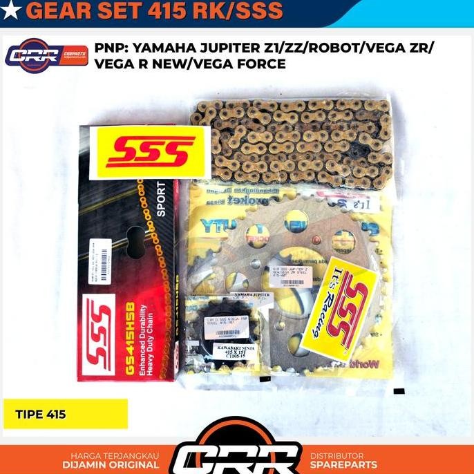 Gear Set Girset Gir Satu Paket 415 SSS Yamaha Vega ZR Jupiter Z1 ZZ Robot Jupiter Z New Vega Force U