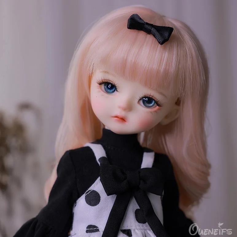 BJD Doll 1/6 Daly With 1/5 Yangyang Body Black And White Classic Color Matching Polka Dot Skirt 30cm