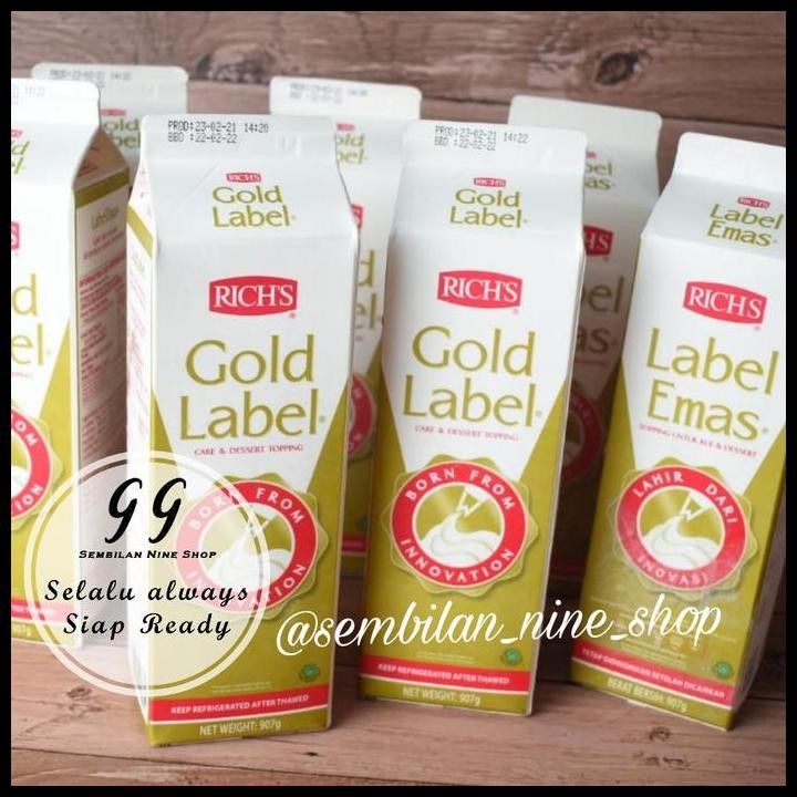 

Terlaris Richs Gold Label Non Dairy Whipping Cream Rich 907 Gram Good Quality