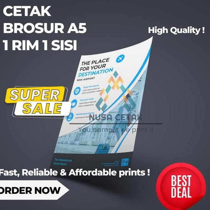 

Terlaris Cetak Brosur A5 - 1 SISI (500 Lembar / 1 RIM) Murah ! SALE