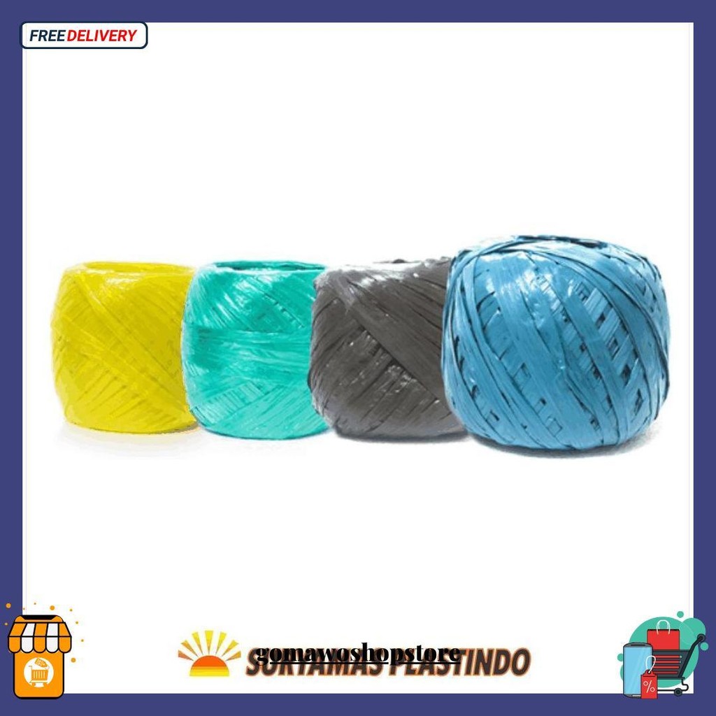 

Tali Rafia Gulungan Besar 1Kg Full Tali Plastik Warna Terlaris