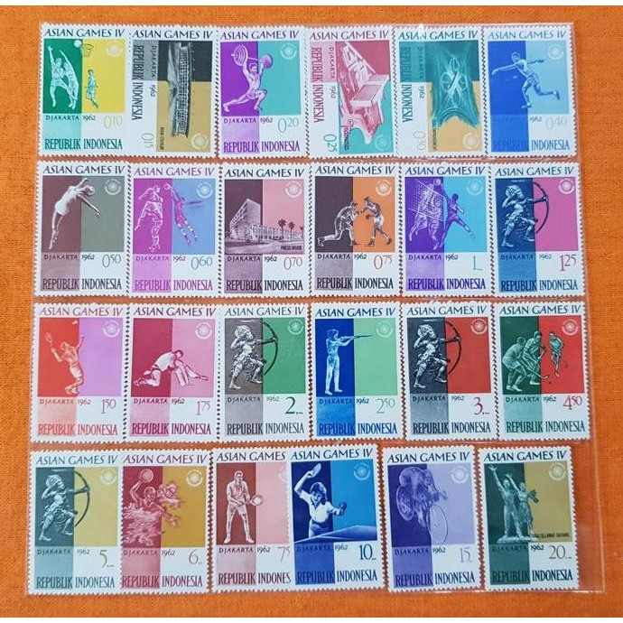 

Terlaris Perangko Indonesia 1962. Asian Games ke 4. Set lengkap 24 prangko SALE