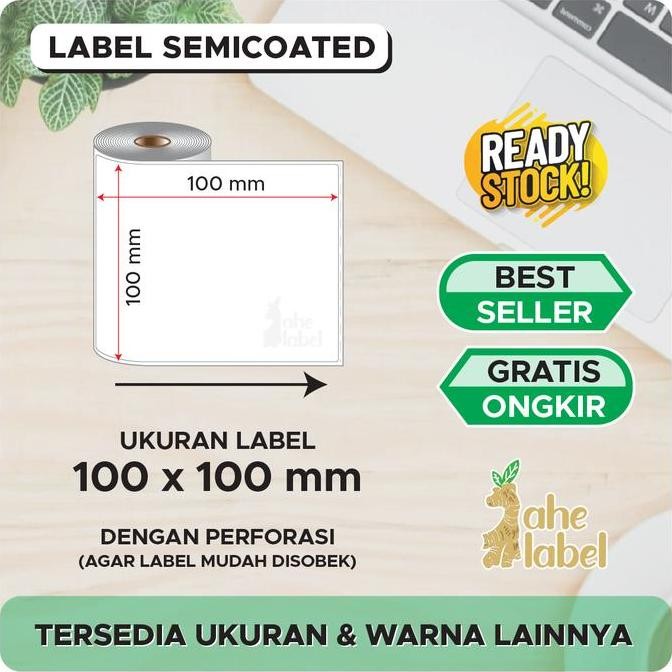 

Label Stiker Semicoated 10X10 Cm Label Bar Semicoated 100X100 Mm New Stok