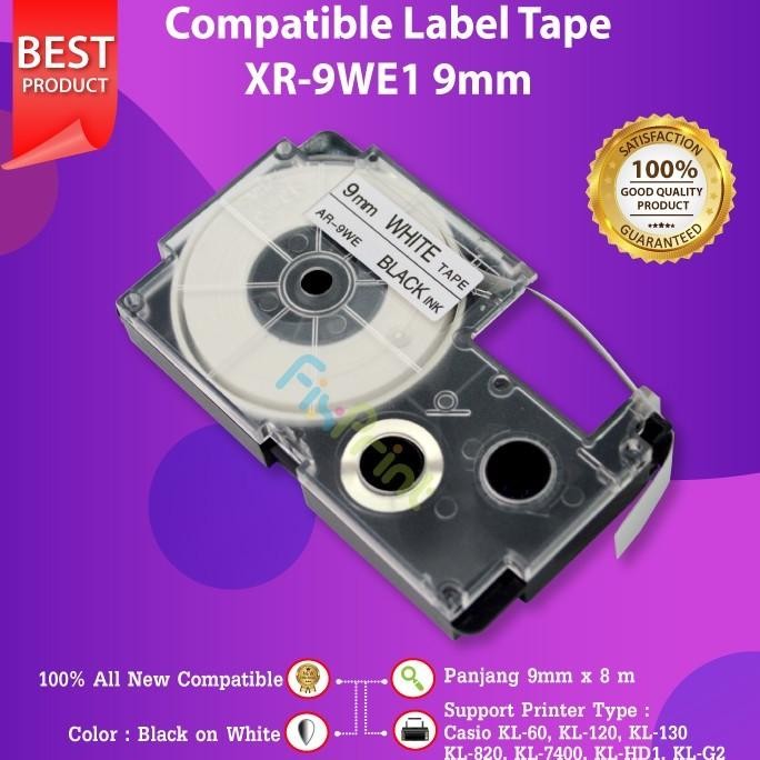 

Tape Label Cas Xr-9We1 9Mm Black On White Printer Kl60 Kl820 Kl7400 New Stok