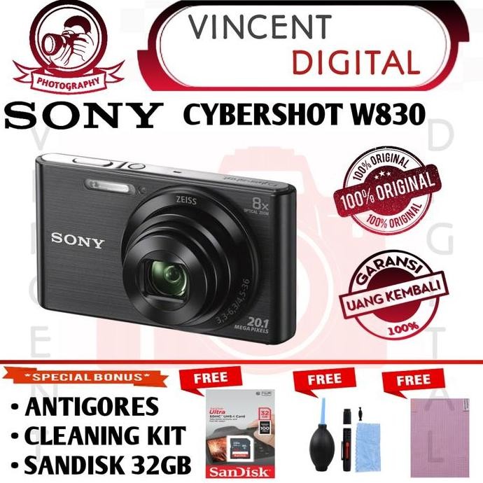 Tersedia Kamera digital sony cybershot dsc w830 20mp paket bonus