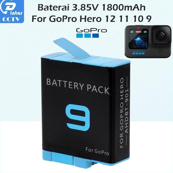 Tersedia Baterai For GoPro Hero 9 10 11 12 Black 1800mAh Gopro12 Rechargeable battery action kamera