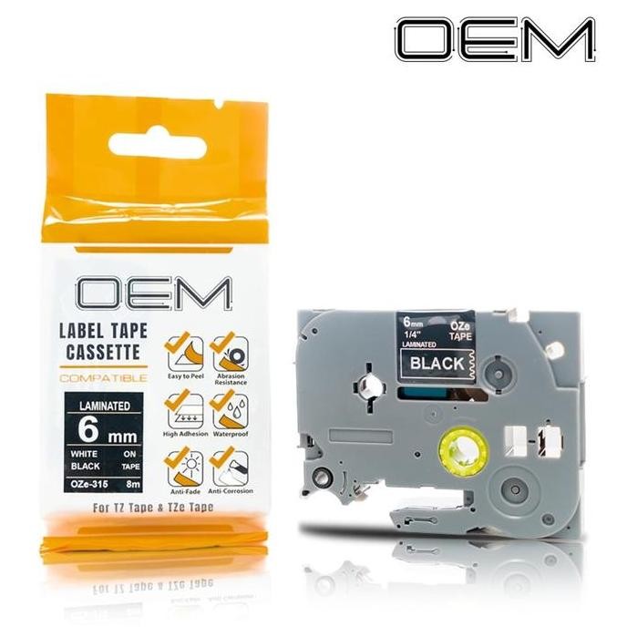 

Oem Tape Oze 6Mm Compatible Brother Printer Label Tape New Stok