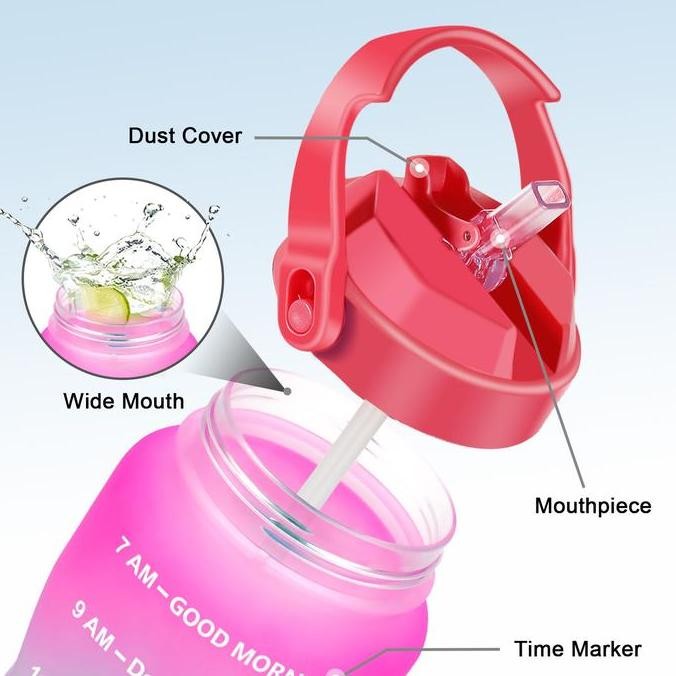 Quifit - [3.8Llx] Botol Minum Tritan Motivasi 3.8L 100% Bpa Free