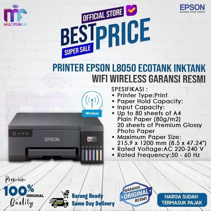 Grosir Printer Epson Ecotank L8050 (Pengganti L805)A4 Wireless Garansi Resmi