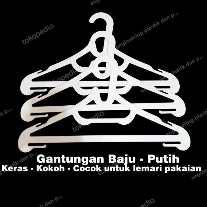 Gantungan Baju Putih Plastik | Hanger Plastik | Hoxim Ps Putih