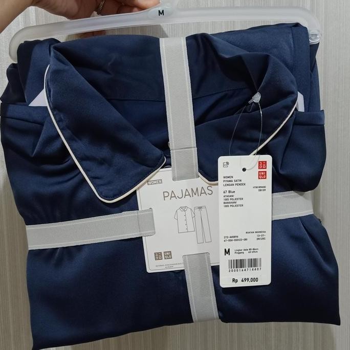 Women Piyama Wanita Satin Lengan Pendek Uniqlo Original Sale Ready (Best Quality)