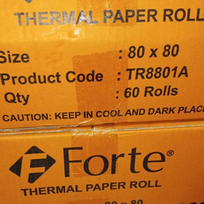 

TERLARIS - Kertas Kasir Thermal Roll 80 x 80 mm Forte Paket Hemat 1karton(60Roll)
