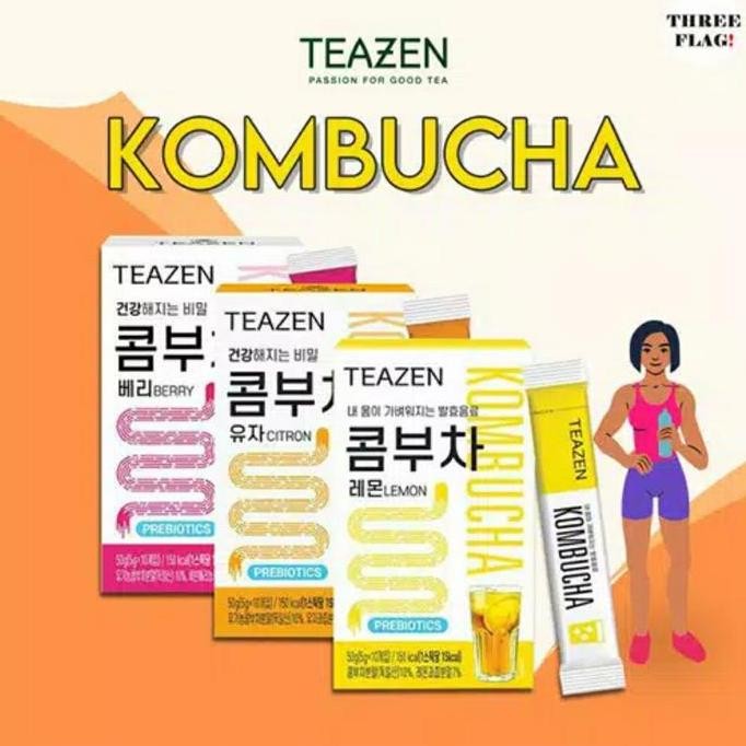 

[10 Sachet] Teazen Kombucha Tea Lemon Detox Diet Korea 15 Kalori