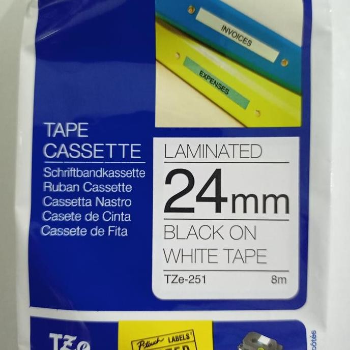 

Brother Tape Cassettetze 24 Mm Black On White New Stok