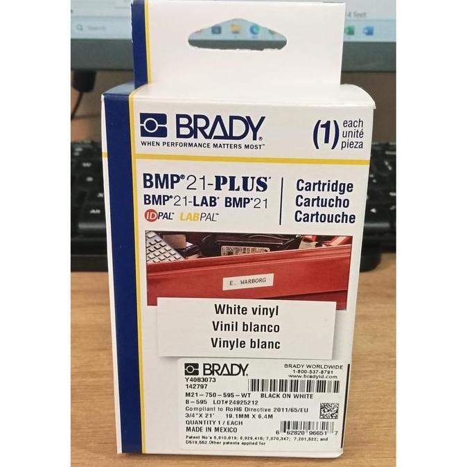 

Brady M21-750-595/Label Brady M21-750-595 Vinyl White New Stok