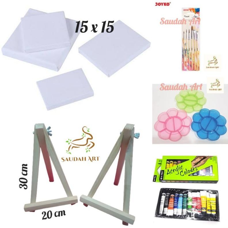 

Paket Lukis Lengkap (kanvas 15x15,kuas,palet,cat akrilik, easel 20x30) AST