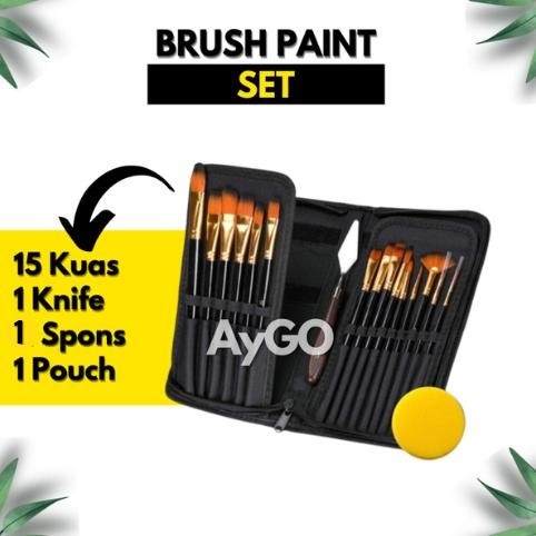 

17pcs/Set BRUSH PAINT SET + Bag / Mirp BRS-12 / ALAT LUKIS LENGKAP AST