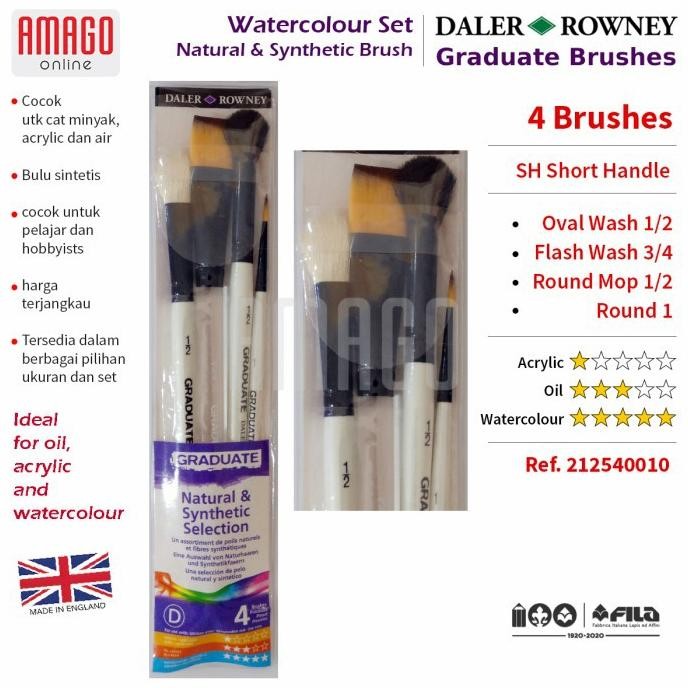 

Kuas DALER-ROWNEY isi 4 - Graduate Natural and Synthetic Brush - Set 4 AST