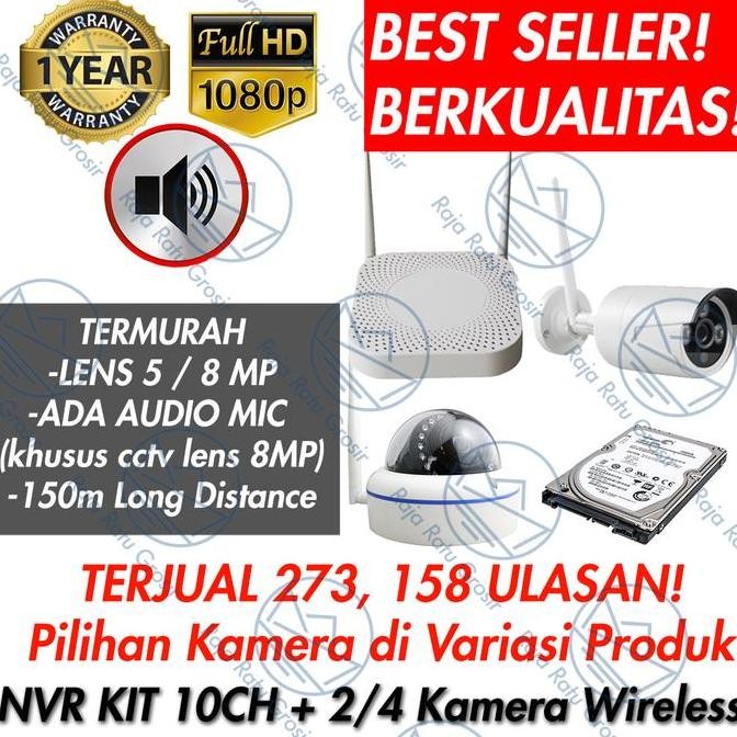 Tersedia PAKET CCTV NVR KIT 4 KAMERA (KAMERA CCTV FULL WIRELESS) / IP CAM CCTV