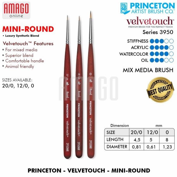 

Brush PRINCETON Velvetouch - Synthetic - Mini Round - Kuas Mini AST