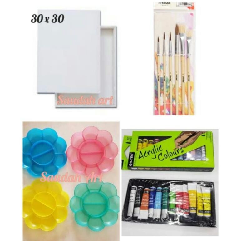 

Paket Kanvas Lukis (kanvas 30x30, kuas, palet, cat akrilik) AST