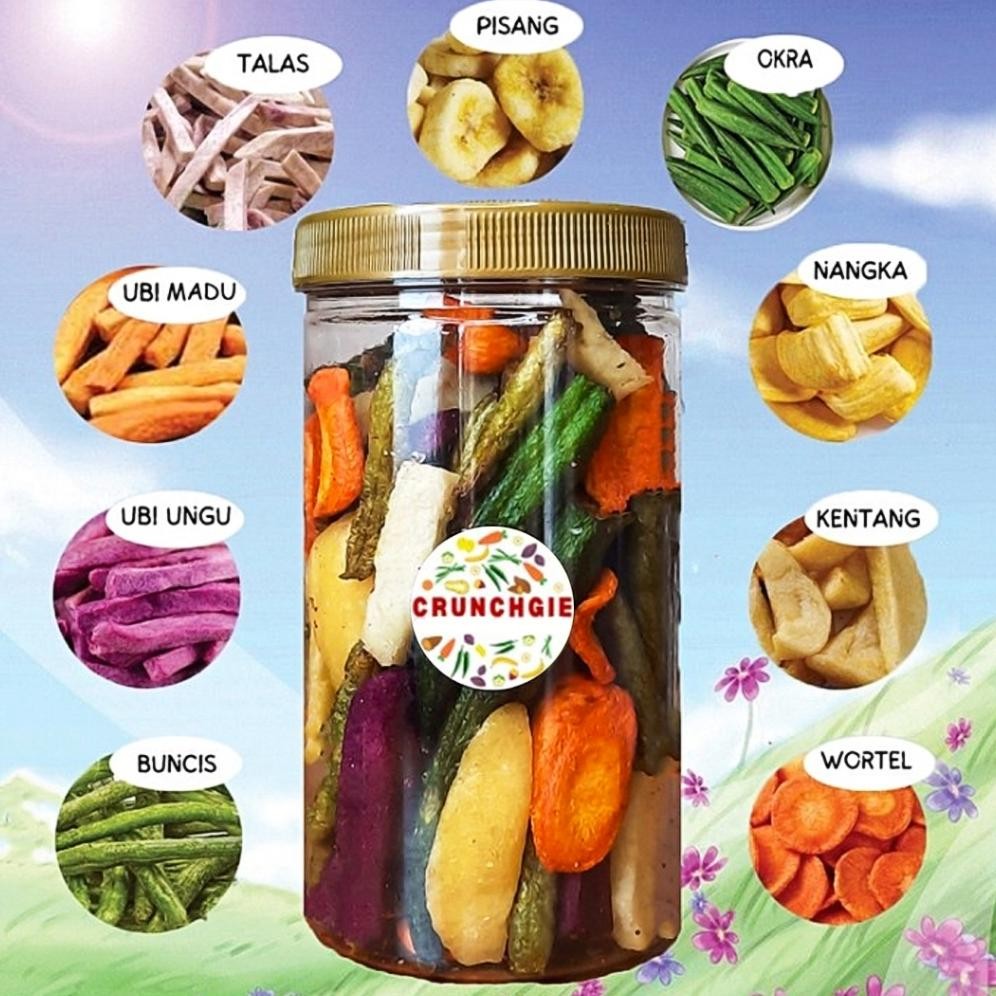 

Keripik Buah Sayur Lengkap Mix Toples | Kripik Buah | Buah Kering | Cemilan Buah | Keripik Strawberry Korea | Keripik Sehat | Snack Sehat | Cemilan Buah 300ml 700ml 1L