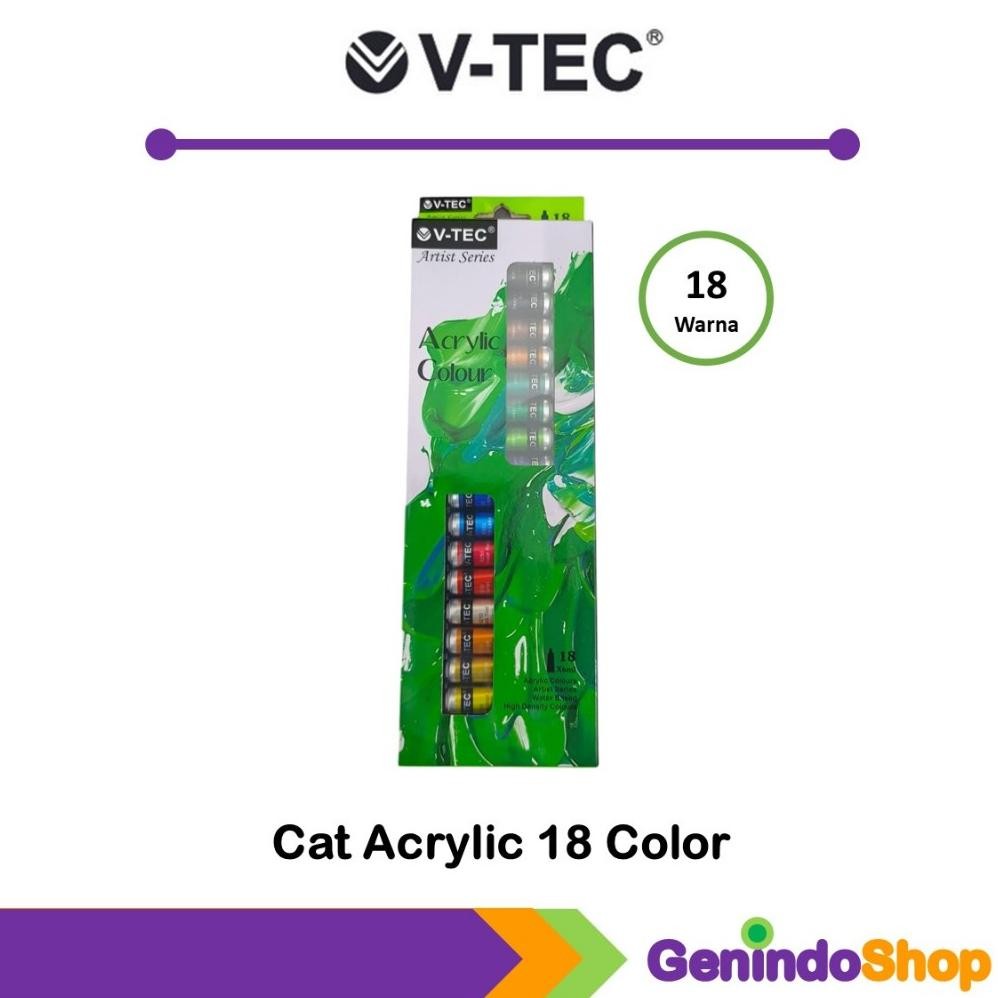 

Cat Acrylic 18 Warna x 6 ml V-Tec AST