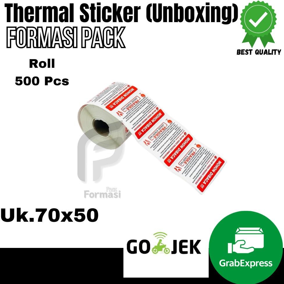 

LABEL STICKER THERMAL FRAGILE 70X50 ISI 500 PCS ( Wajib Video Unboxing Stiker Jangan Dibanting Online Shop) AST