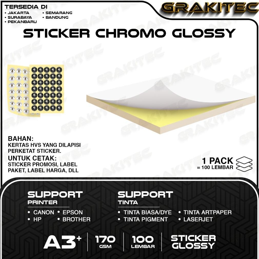 

Sticker Chromo A3+ Glossy / Doff HVS 100 / 300 Lembar | Stiker Kromo, bontak, CTS, Cast-coated Cromo AST