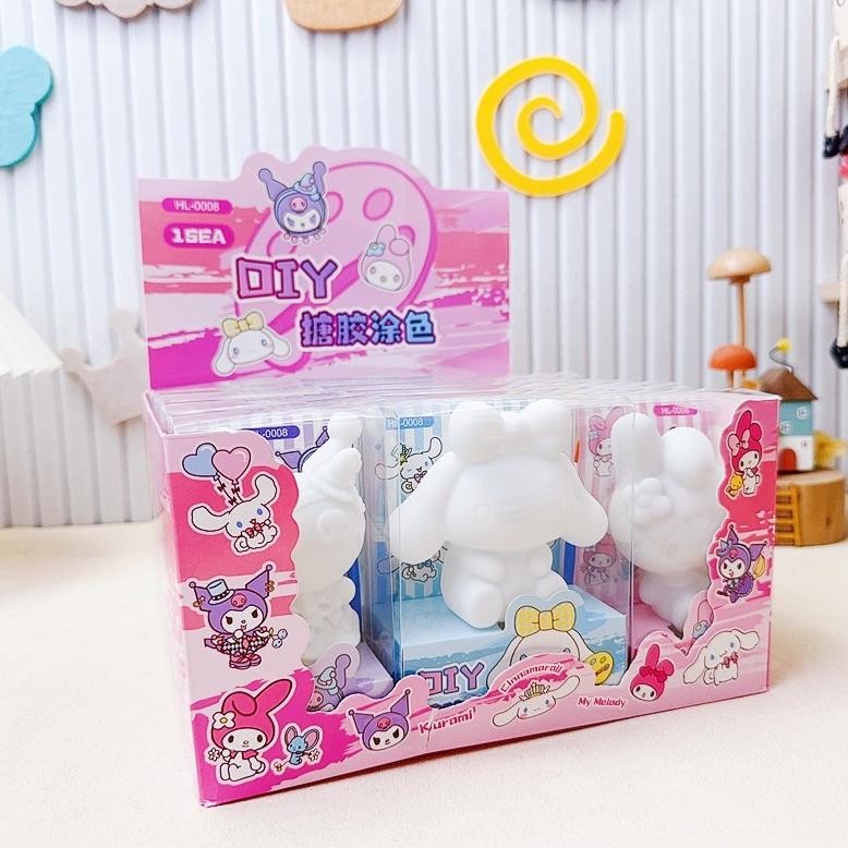 

Mainan Edukasi Lukis Sanrio Plus Cat Air/ Sanrio DIY paint painting ornaments / Mewarnai gipsum anak karakter sanrio / AST