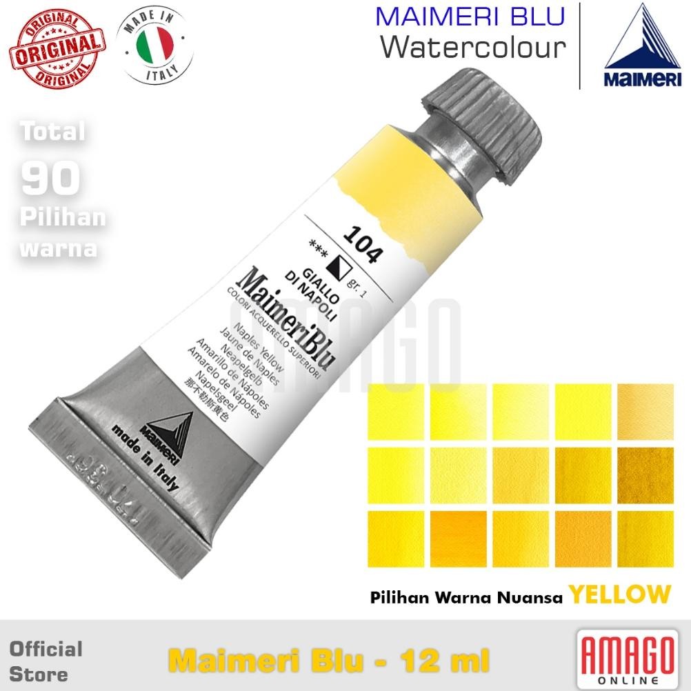 

MAIMERI BLU Watercolour - Cat Air Lukis Profesional - 12 ml - Pilihan warna nuansa Yellow AST