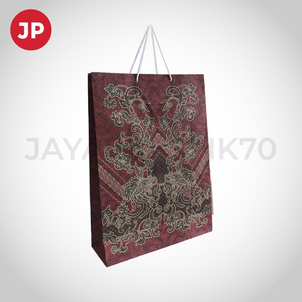 

PAPER BAG COKLAT / Tas kertas Buah Motif Batik Uk 34/25 x35cm HARGA PER PACK isi 12pcs/pack B AST