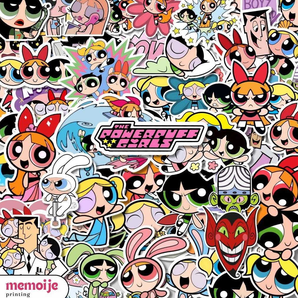 

(60+ PCS) Stiker Powerpuff Girls Vinyl Waterproof Stiker Lucu untuk Laptop, Helm, HP, Motor AST
