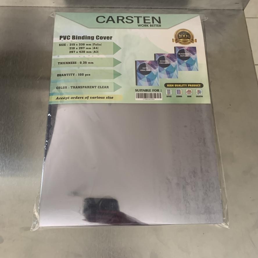 

Cover mika jilid bening tebal 0.25mm isi 100 Lembar AST