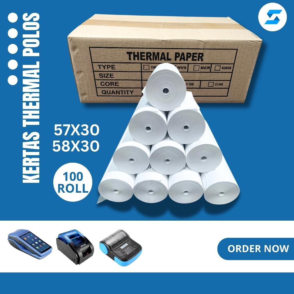 

KERTAS THERMAL POLOS EDC BLUETOOTH 57X30 ISI 100 ROLL AST