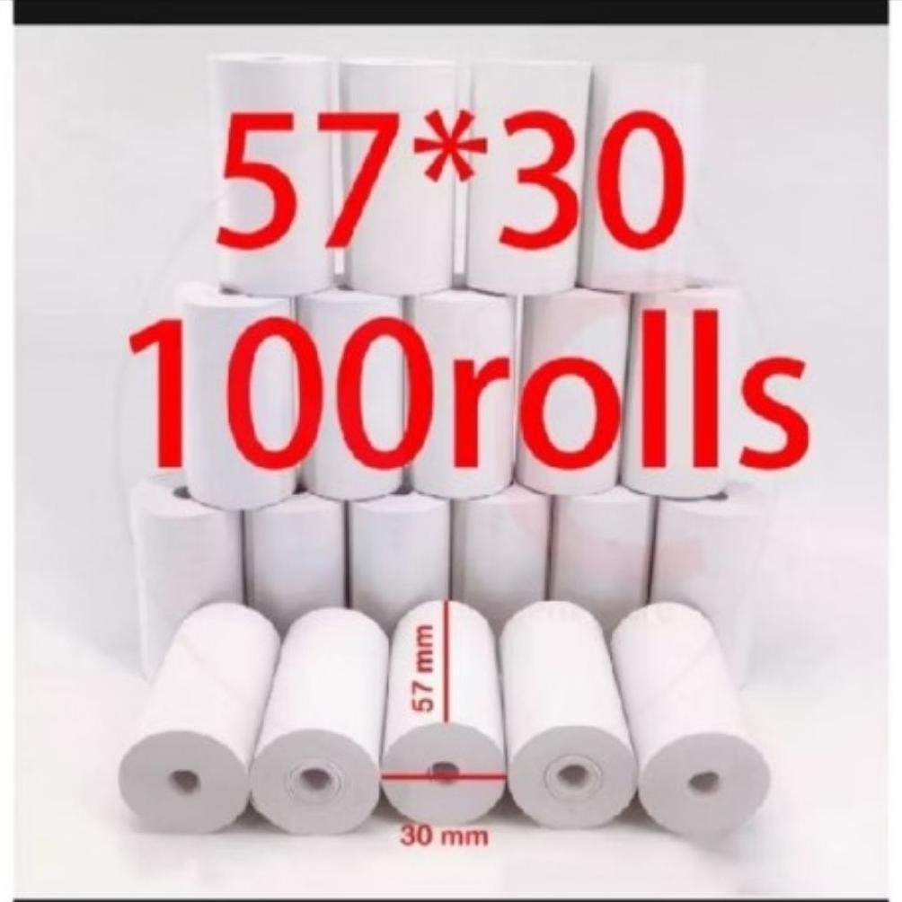 

100 roll Kertas kasir thermal EDC bluetooth 58x30 bluetooth AST