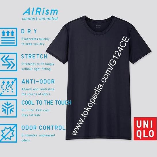 Kaos Dalam Pria Airism Uniqlo T-Shirt Crew Neck 162849 Navy (Best Quality)