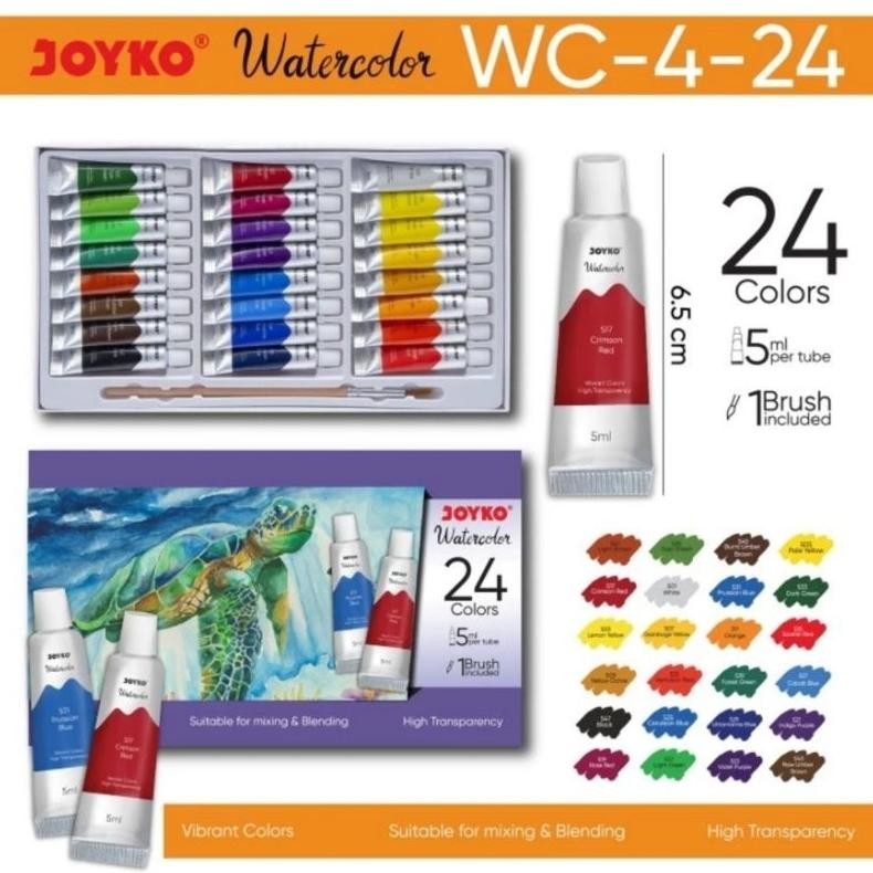 

Cat Air Joyko Watercolor Set WC-4-24 Warna 5ml AST