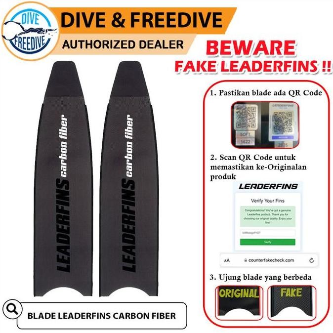 Blade Only Long Fin Leaderfins Carbon Fiber Freediving Spearfishing