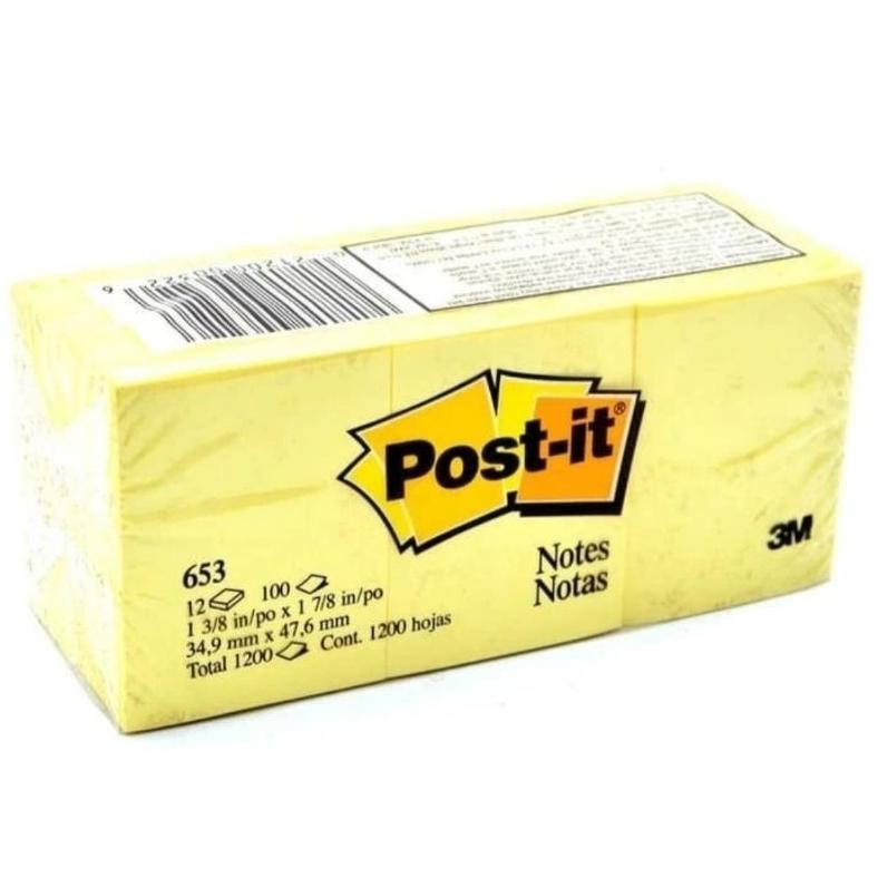 

Sticky Note Post It 3m 653 Yellow 12 Pad (1200 Lembar) AST