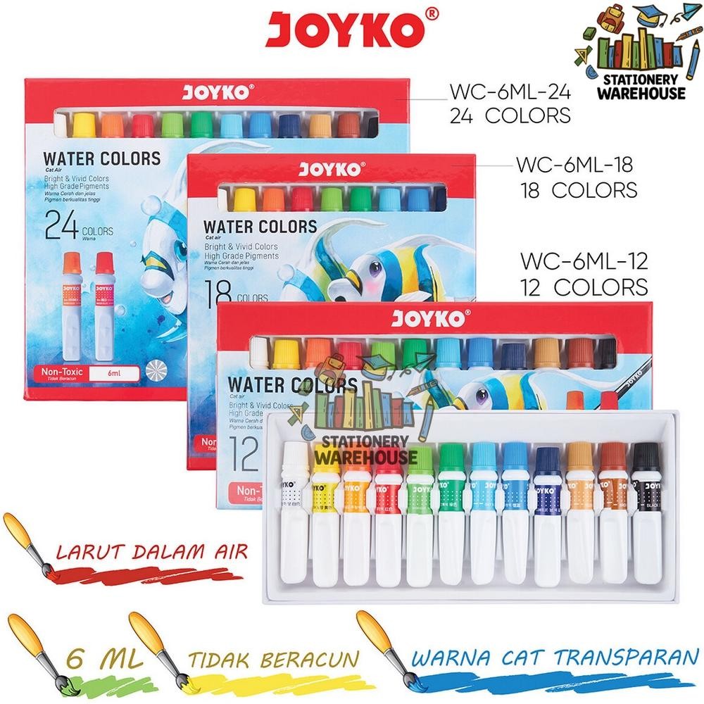 

Cat Air Water Color Joyko WAC-6ML 12 , 18 , 24 WARNA AST