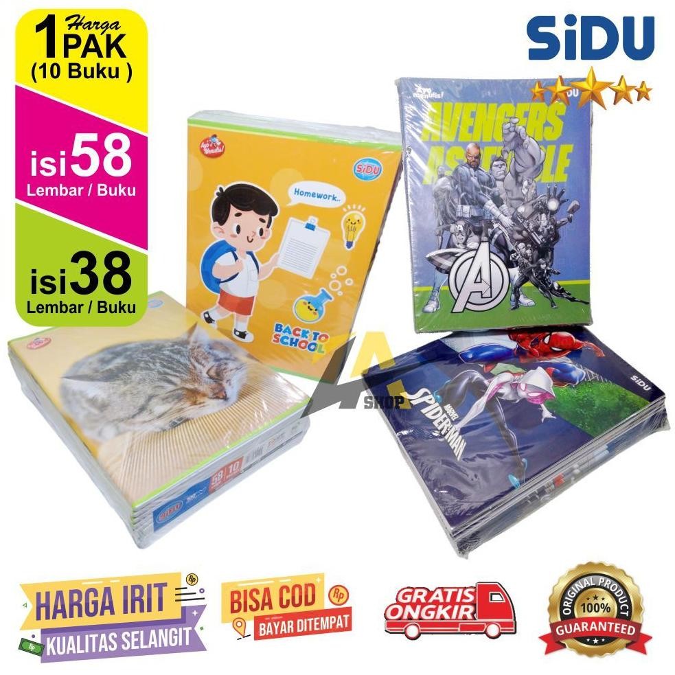 

Buku Tulis SIDU BUKU TULIS SEKOLAH SINAR DUNIA Isi 58 Lembar & 38 Lembar HARGA UNTUK 1 PAK (10 BUKU) AST