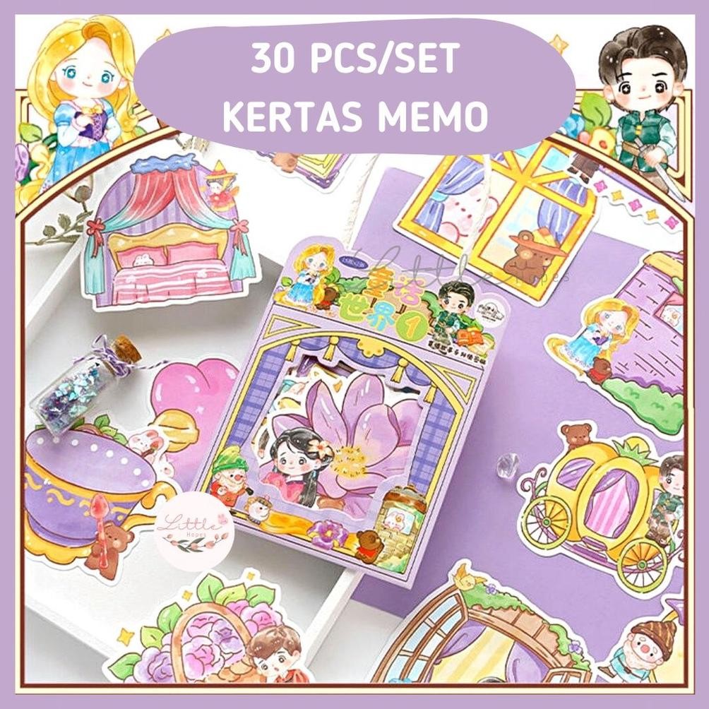 

30 PCS Notes / Kertas Memo Pad / Dekorasi Diary / Scrapbook DIY / Catatan Unik Murah Lucu / Kertas Tulis Note / Fairy Tale Series AST