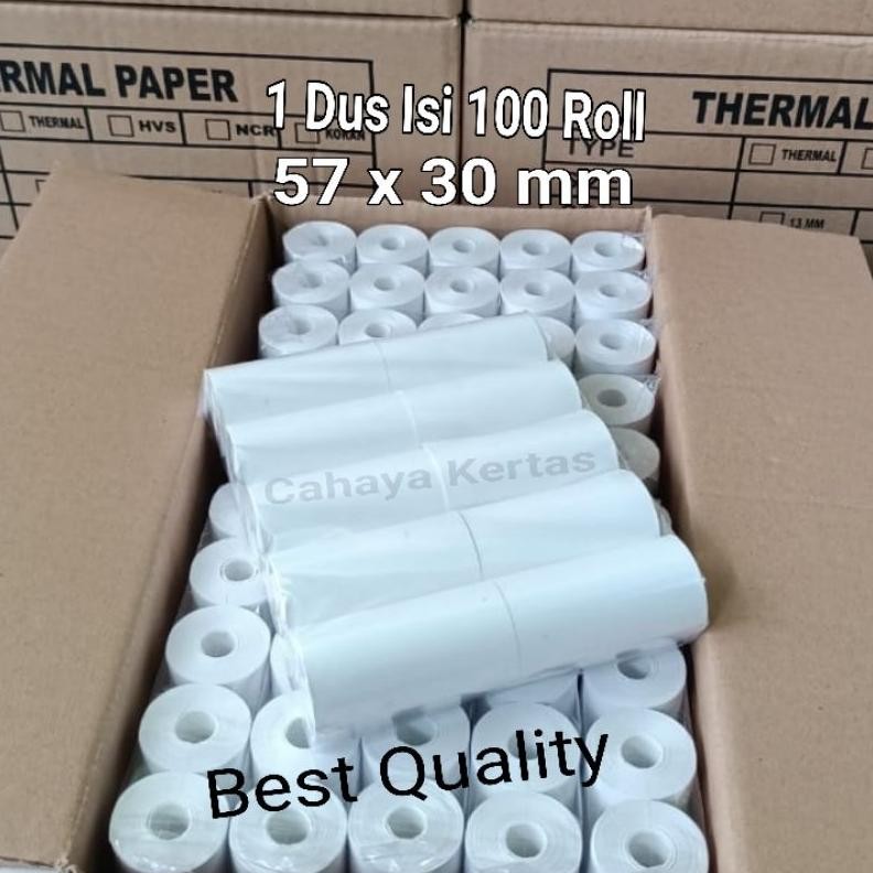 

100 ROLL KERTAS STRUK THERMAL PAPER ROLL 58X30 / 57X30 THERMAL EDC THERMAL PRINTER AST