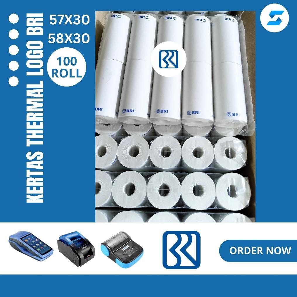 

KERTAS THERMAL EDC LOGO BRI 57X30 ISI 100 ROLL AST