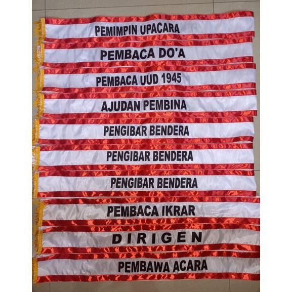 Selempang Upacara Bendera SD SMP SMA Kain Satin