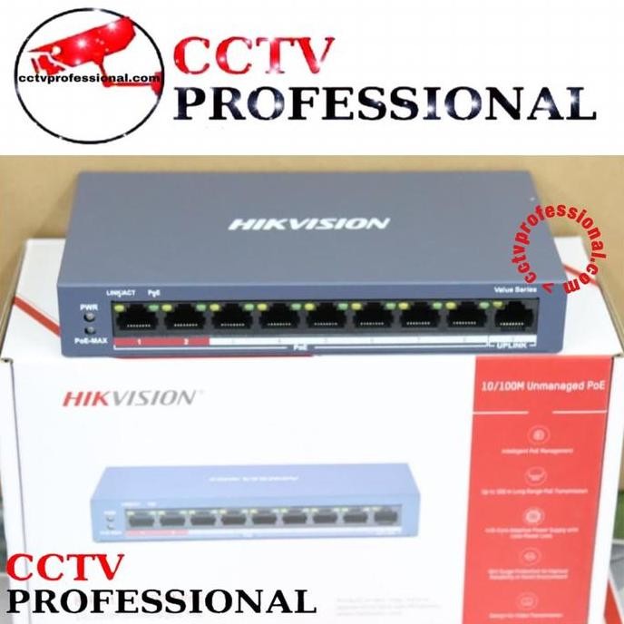 Switch Poe Hikvision 8 Port Poe New Stok